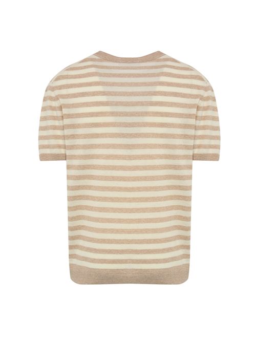 T-shirt in maglia di lino e cotone Sabbia DANIELE FIESOLI | DF 527535